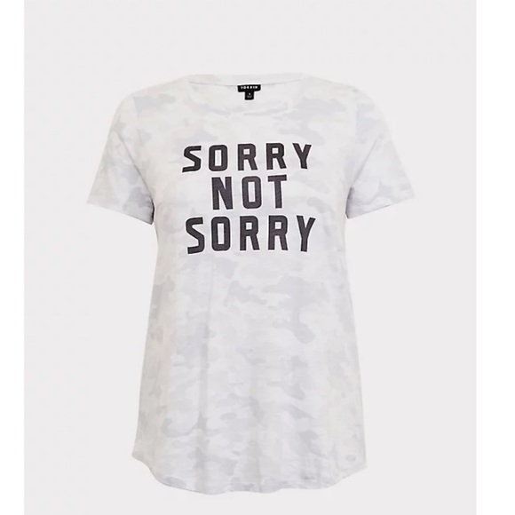 Torrid Camo Sorry Not Sorry Tee - Picture 2 of 3